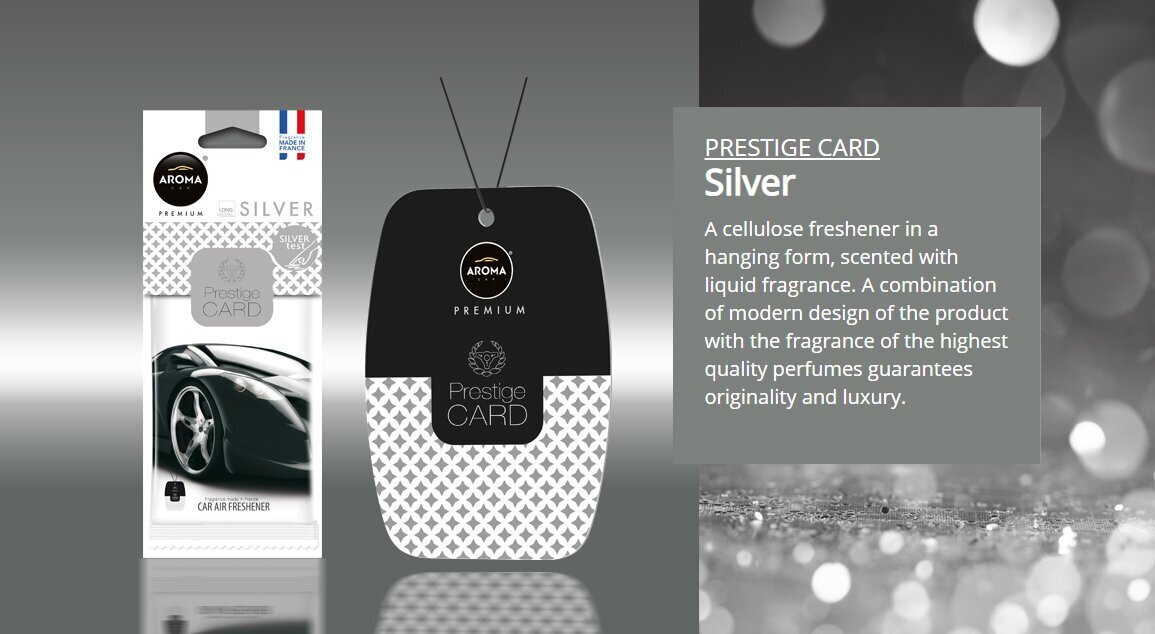 Aroma automašīnas gaisa atsvaidzinātājs Prestige Card Silver 6g цена и информация | Auto gaisa atsvaidzinātāji | 220.lv