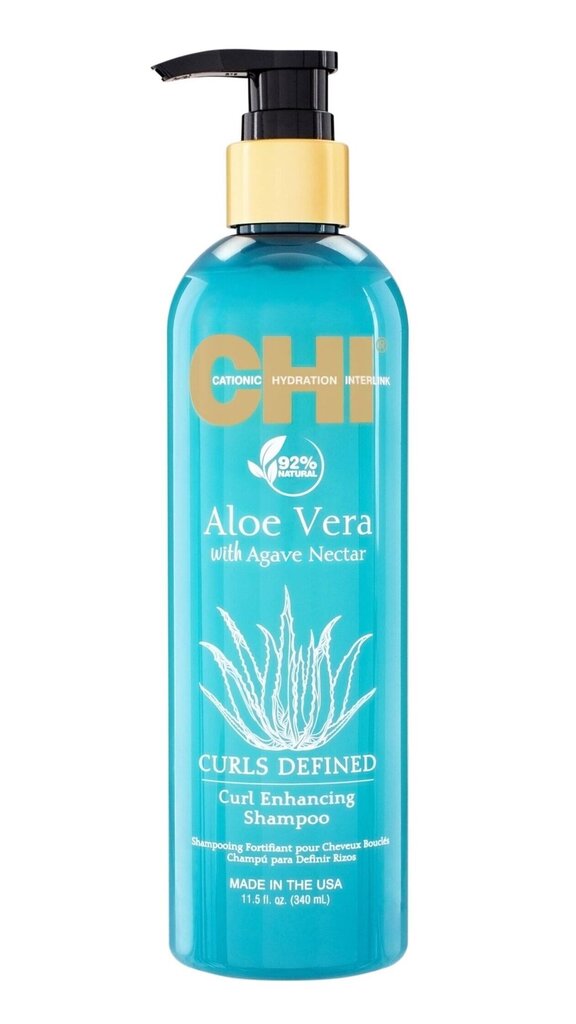 Cirtu izceļošs matu šampūns Farouk CHI Aloe Vera Curl Enhancing, 340 ml cena un informācija | Šampūni | 220.lv