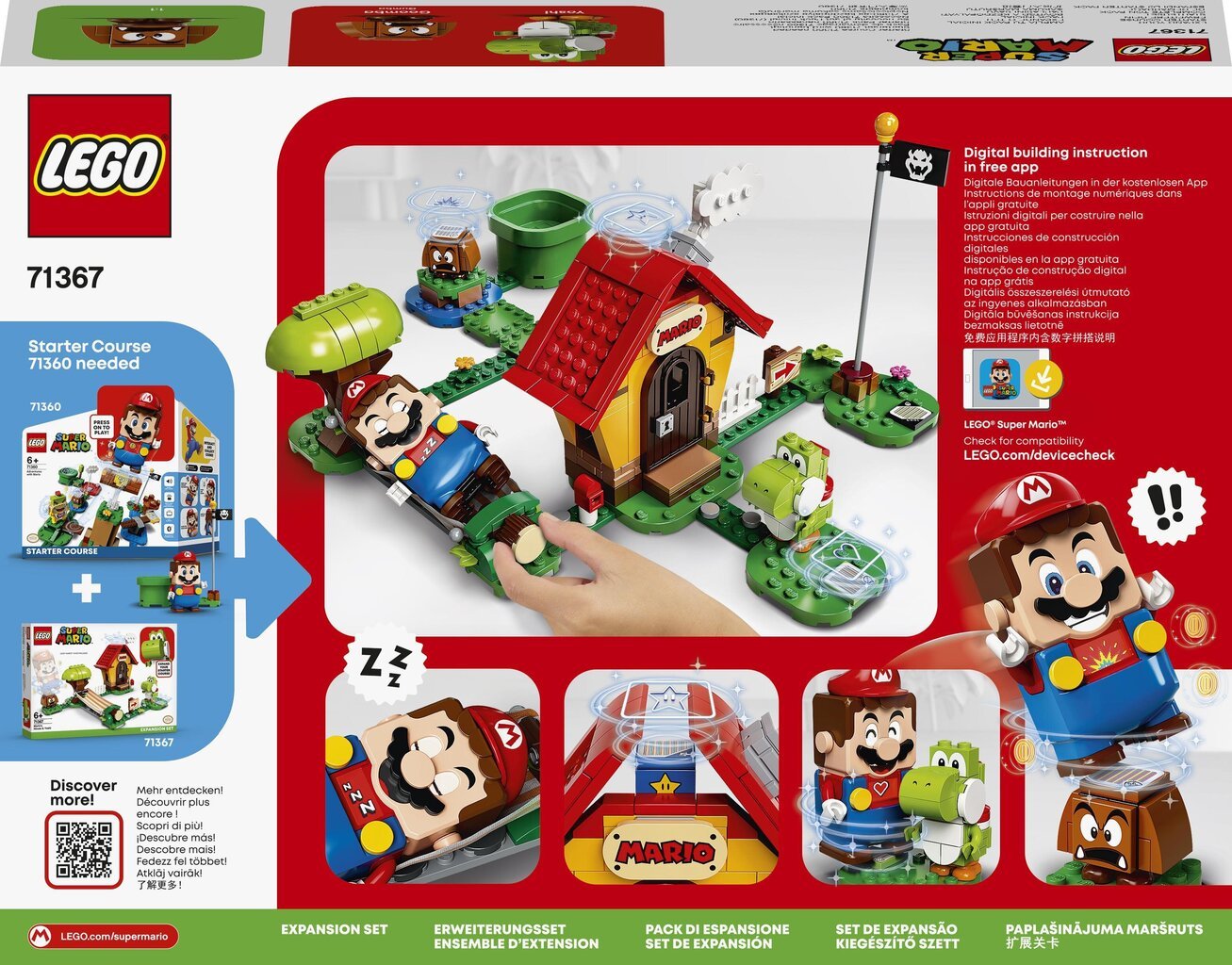 71367 LEGO® Super Mario Mario mājas un Joši papildinājums cena un informācija | Konstruktori | 220.lv