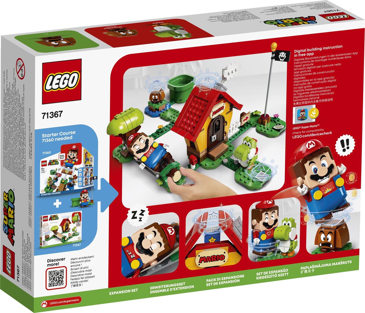 71367 LEGO® Super Mario Mario mājas un Joši papildinājums cena un informācija | Konstruktori | 220.lv