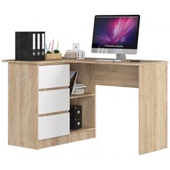 Письменный стол NORE B16, левый вариант, цвета дуба/белый цена и информация | Компьютерные, письменные столы | 220.lv