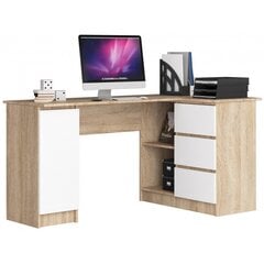 Письменный стол NORE B20, правый вариант, цвета дуба/белый цена и информация | Компьютерные, письменные столы | 220.lv