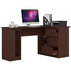 Письменный стол NORE B20, правый вариант, темно-коричневый цена и информация | Компьютерные, письменные столы | 220.lv