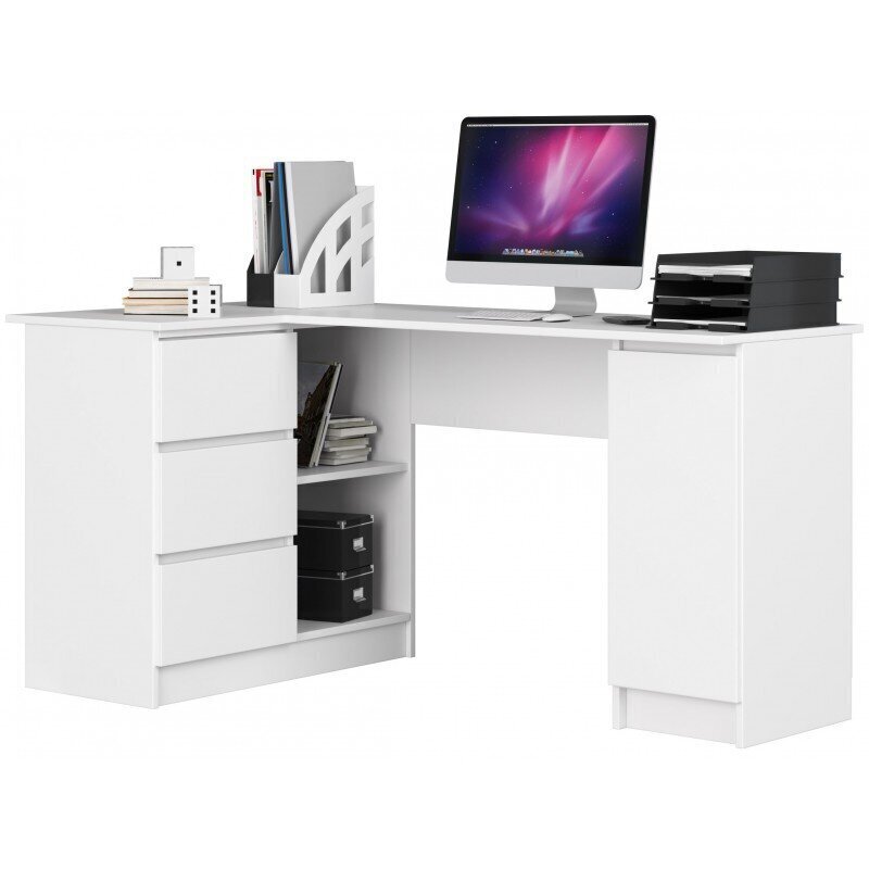 Rakstāmgalds NORE B20, kreisā puse, balts cena un informācija | Datorgaldi, rakstāmgaldi, biroja galdi | 220.lv