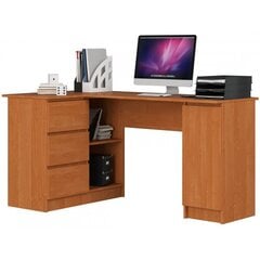 Письменный стол NORE B20, левый вариант, светло-коричневый цена и информация | Компьютерные, письменные столы | 220.lv