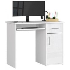 Письменный стол NORE Pin, белый глянцевый цена и информация | Компьютерные, письменные столы | 220.lv