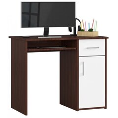 Письменный стол NORE Pin, тёмно-коричневый/белый цена и информация | Компьютерные, письменные столы | 220.lv