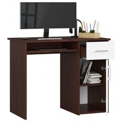 Письменный стол NORE Pin, тёмно-коричневый/белый цена и информация | Компьютерные, письменные столы | 220.lv