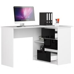 Письменный стол NORE CLP, правый вариант, белый/черный цена и информация | Компьютерные, письменные столы | 220.lv