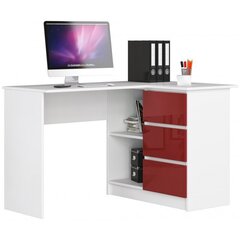 Письменный стол NORE CLP, правый вариант, белый/красный цена и информация | Компьютерные, письменные столы | 220.lv