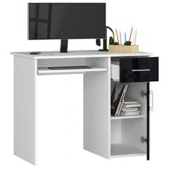Письменный стол NORE Pin, белый/черный цена и информация | Компьютерные, письменные столы | 220.lv
