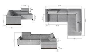 Stūra dīvāns NORE Kairos, mākslīgā āda, balts cena un informācija | Stūra dīvāni | 220.lv