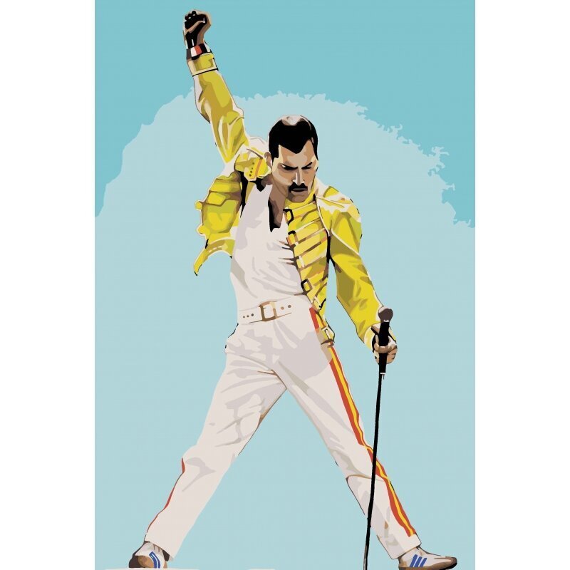 Gleznošanas komplekts - Freddie Mercury, 35x50 cena un informācija | Gleznas pēc numuriem | 220.lv