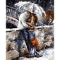 Gleznošanas komplekts - Skūpsts zem lietussarga, 40x50 цена и информация | Gleznas pēc numuriem | 220.lv