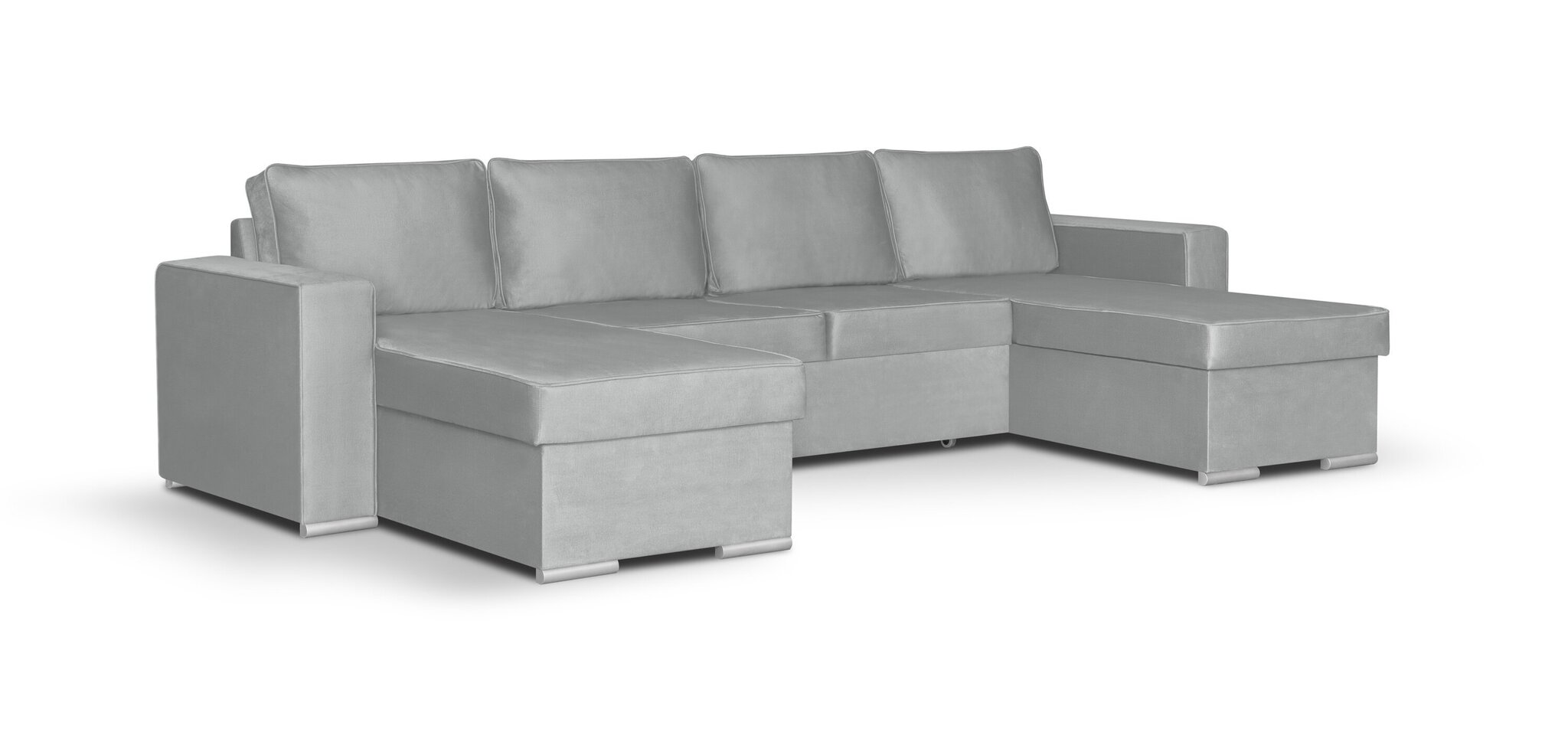 Universāls stūra dīvāns Bellezza Panoramix U, gaiši pelēks cena un informācija | Stūra dīvāni | 220.lv