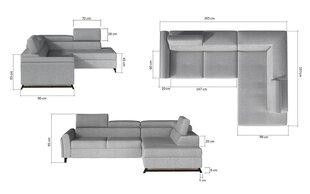 Stūra dīvāns NORE Kairos, pelēks цена и информация | Угловые диваны | 220.lv