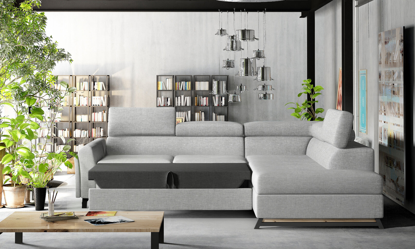 Stūra dīvāns NORE Kairos, mākslīgā āda, melns cena un informācija | Stūra dīvāni | 220.lv
