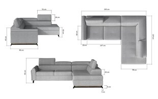 Stūra dīvāns NORE Kairos, mākslīgā āda, tumši brūns cena un informācija | Stūra dīvāni | 220.lv