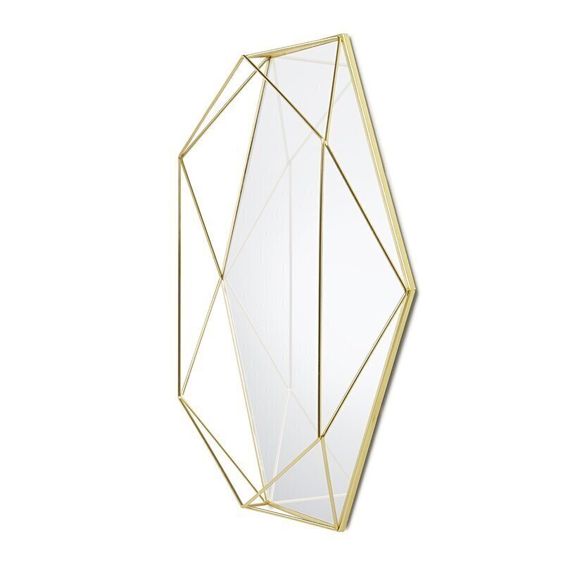 Tērauda sienas spogulis Umbra Prisma, 43x57cm, zelta krāsas цена и информация | Spoguļi | 220.lv