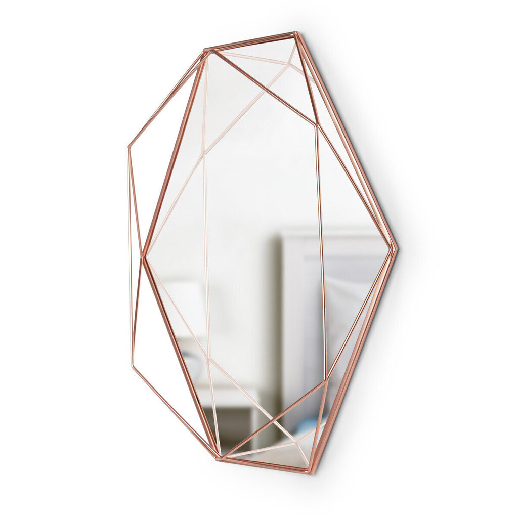 Tērauda sienas spogulis Umbra Prisma, 43x57 cm, gaiši brūns cena un informācija | Spoguļi | 220.lv