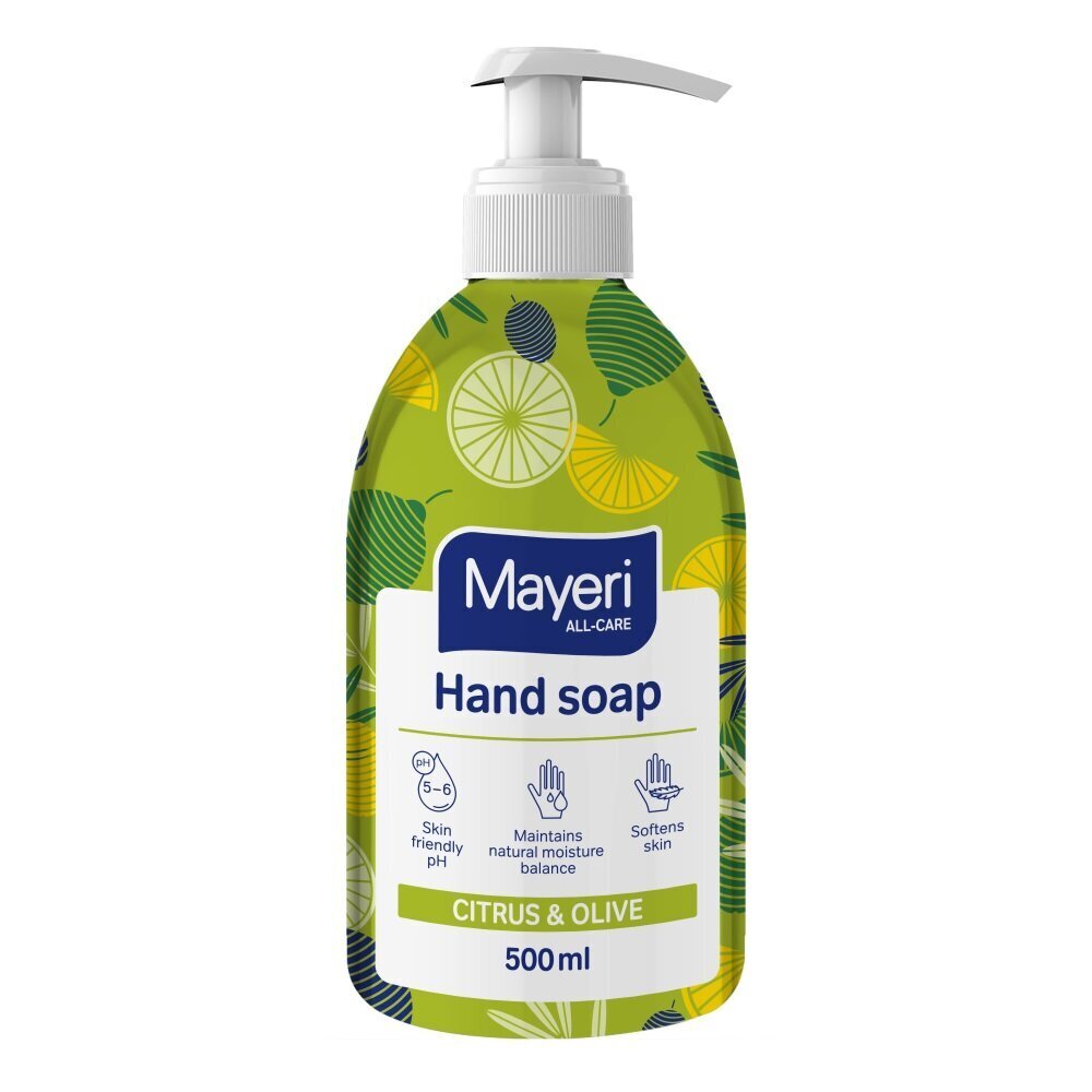 MAYERI All-Care šķidrās ziepes Citruss un olīvas 500ml цена и информация | Ziepes | 220.lv