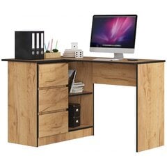 Письменный стол NORE B16, левый вариант, цвета дуба/черный цена и информация | Компьютерные, письменные столы | 220.lv