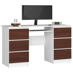 Письменный стол NORE A-11, белый / коричневый цена и информация | Компьютерные, письменные столы | 220.lv