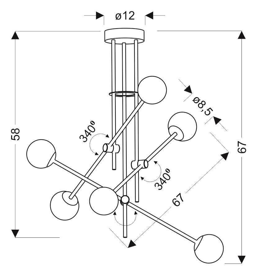 Candellux piekaramā lampa Pakasos 6 цена и информация | Piekaramās lampas | 220.lv