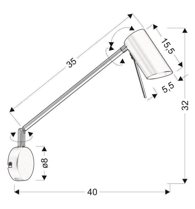 Candellux sienas lampa Milly цена и информация | Sienas lampas | 220.lv