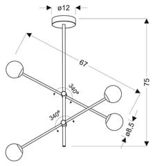 Candellux подвесной светильник Pakasos цена и информация | Настенный/подвесной светильник Eye Spot 11 BL, чёрный | 220.lv