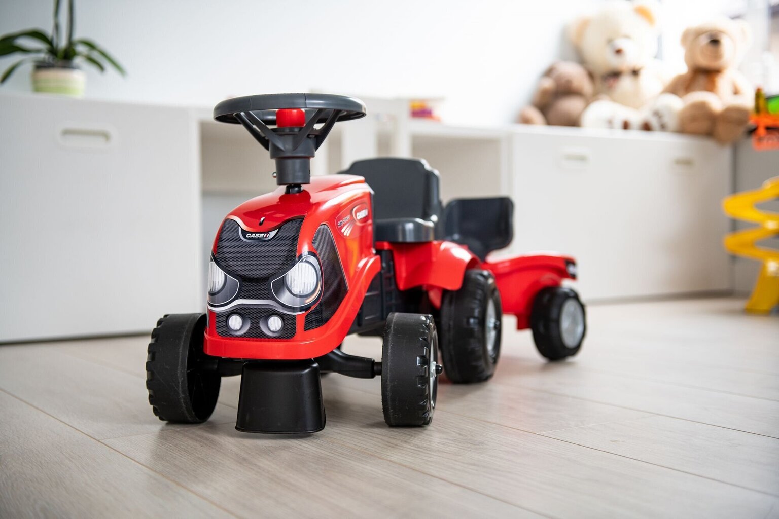 Stumjamais traktors ar ķerru un smilšu rotaļlietām Falk Baby Case IH 238C cena un informācija | Rotaļlietas zīdaiņiem | 220.lv