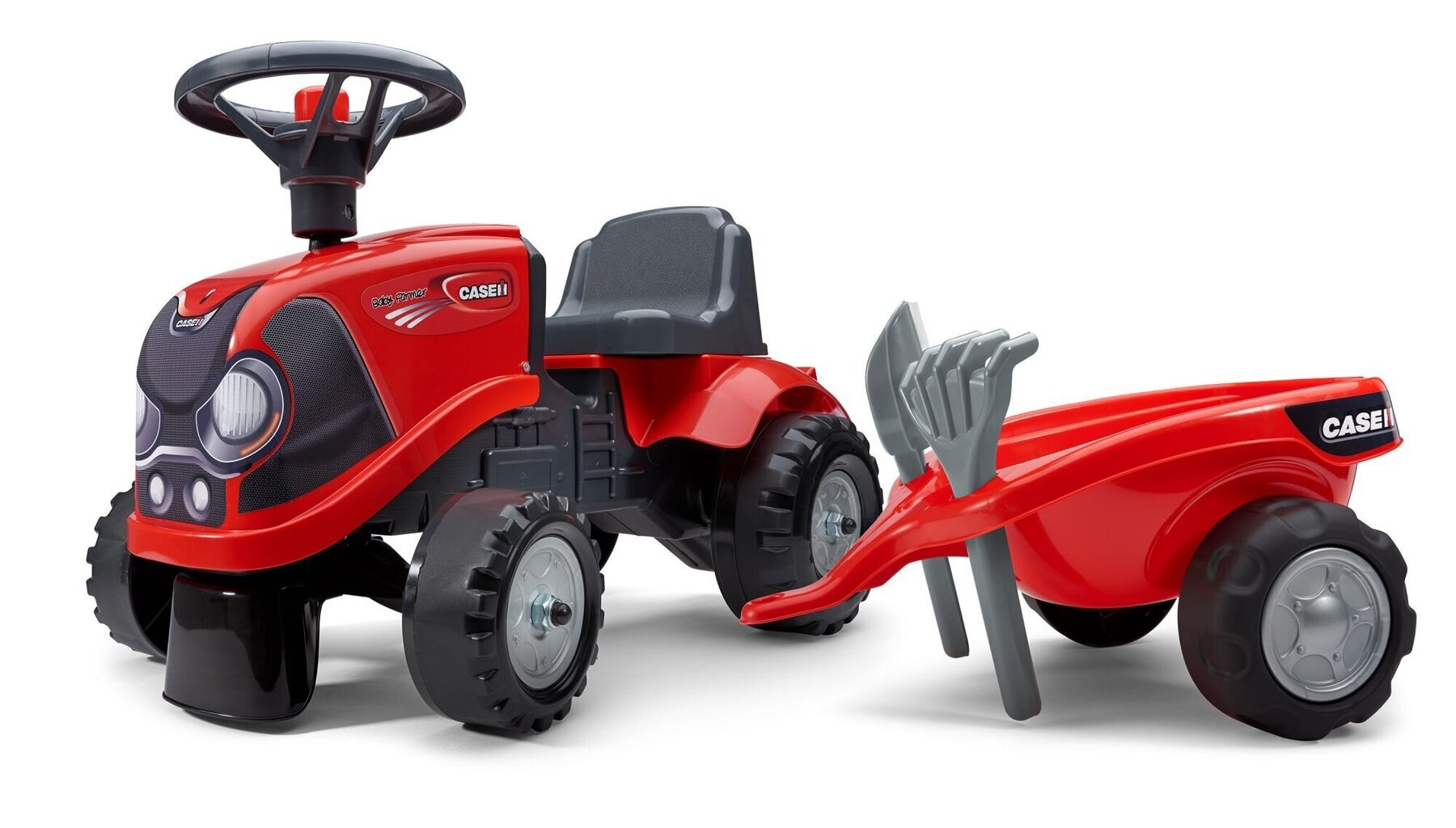 Stumjamais traktors ar ķerru un smilšu rotaļlietām Falk Baby Case IH 238C cena un informācija | Rotaļlietas zīdaiņiem | 220.lv