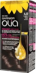 Eļļas bāzes ilgnoturīga matu krāsa bez amonjaka Garnier Olia 4.0 Dark Brown cena un informācija | Matu krāsas | 220.lv