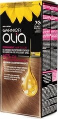 Eļļas bāzes ilgnoturīga matu krāsa bez amonjaka Garnier Olia 7G Dark Greige cena un informācija | Matu krāsas | 220.lv