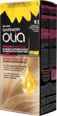 Eļļas bāzes ilgstoša matu krāsa bez amonjaka Garnier Olia 9.1 Ashy Light Blonde cena un informācija | Matu krāsas | 220.lv