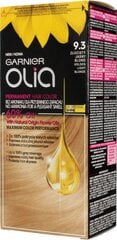 Eļļas bāzes ilgnoturīga matu krāsa bez amonjaka Garnier Olia 9.3 Golden Light Blonde cena un informācija | Garnier Smaržas, kosmētika | 220.lv