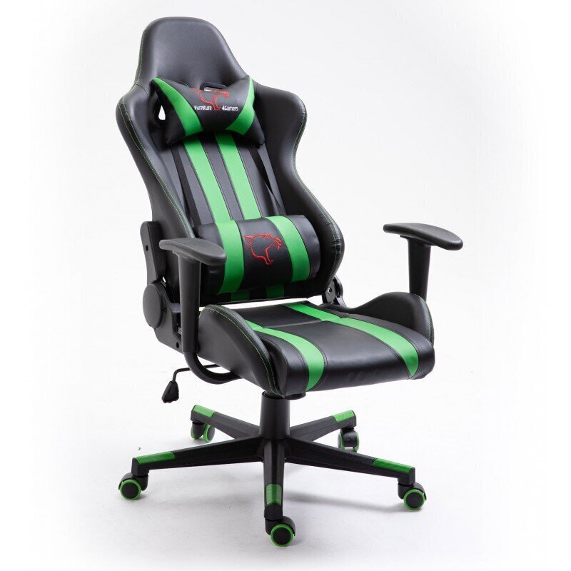 Spēļu krēsls Nore F4G FG33, melns/zaļš cena un informācija | Biroja krēsli | 220.lv
