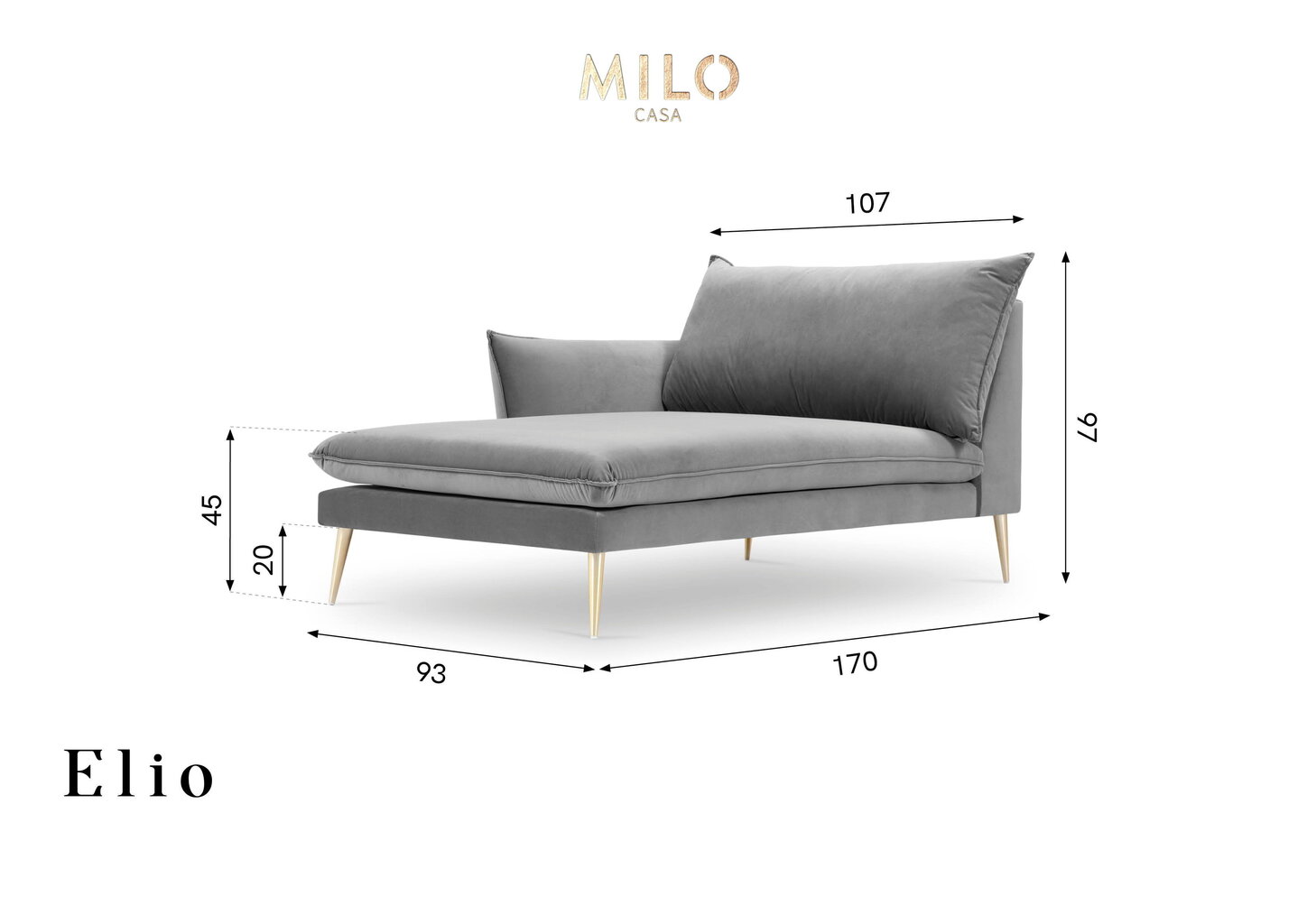 Kušete Milo Casa Elio, sarkanas/zeltainas krāsas cena un informācija | Dīvāni | 220.lv