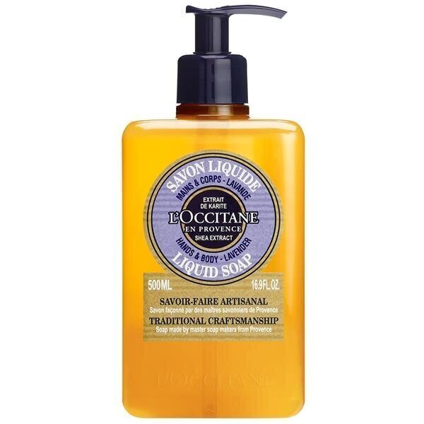 Šķidrās roku un ķermeņa ziepes ar lavandas ekstraktu L'Occitane Lavender 500 ml цена и информация | Ziepes | 220.lv