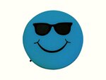 Pufs Wood Garden Smiley Seat Glasses Premium, gaiši zils