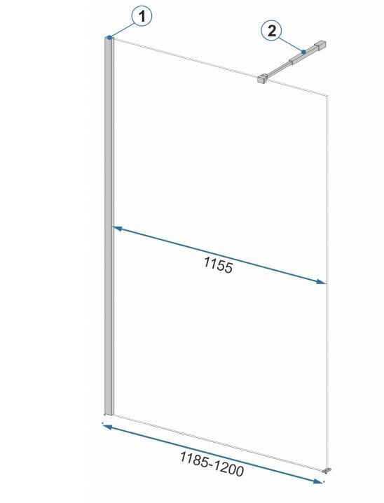 Dušas siena REA Aero black mat 90,100,110,120 cm cena un informācija | Dušas durvis, dušas sienas | 220.lv