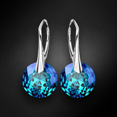 Серебряные серьги "Марианна (Bermuda Blue)" с кристаллами Swarovski™ цена и информация | Серьги | 220.lv