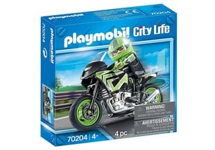 70204 PLAYMOBIL® City Life Motociklists cena un informācija | Konstruktori | 220.lv