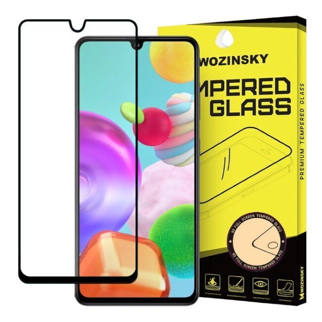 Wozinsky Aizsargstikls 9H ekstra aizsardzība telefona ekrānam paredzēta Samsung Galaxy A41 (A415F), Pilna ekrāna, Melns цена и информация | Ekrāna aizsargstikli | 220.lv