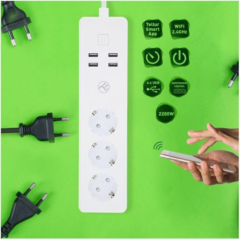 Pagarinātājs Tellur WiFi Power Strip 1.8 m цена и информация | Pagarinātāji | 220.lv