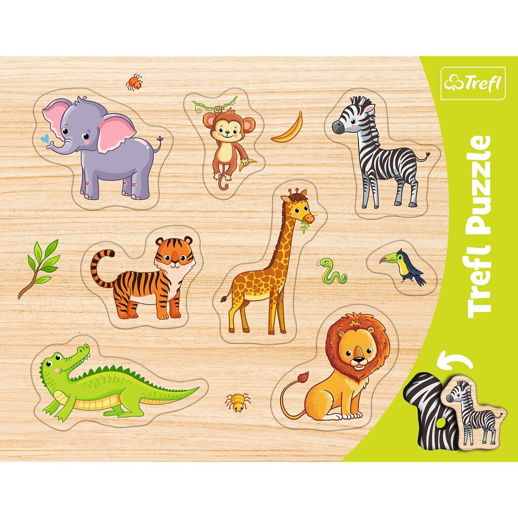 Trefl puzle ar rāmīti Savvaļas dzīvnieki cena un informācija | Puzles, 3D puzles | 220.lv