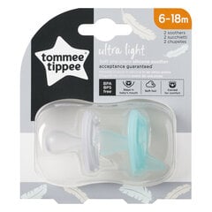 Silikona knupītis Tommee Tippee Ultra Light 6-18 mēn, 2 gab., 433459 цена и информация | Пустышки | 220.lv