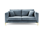 Двухместный бархатный диван Milo Casa Giuseppe, светло-синий