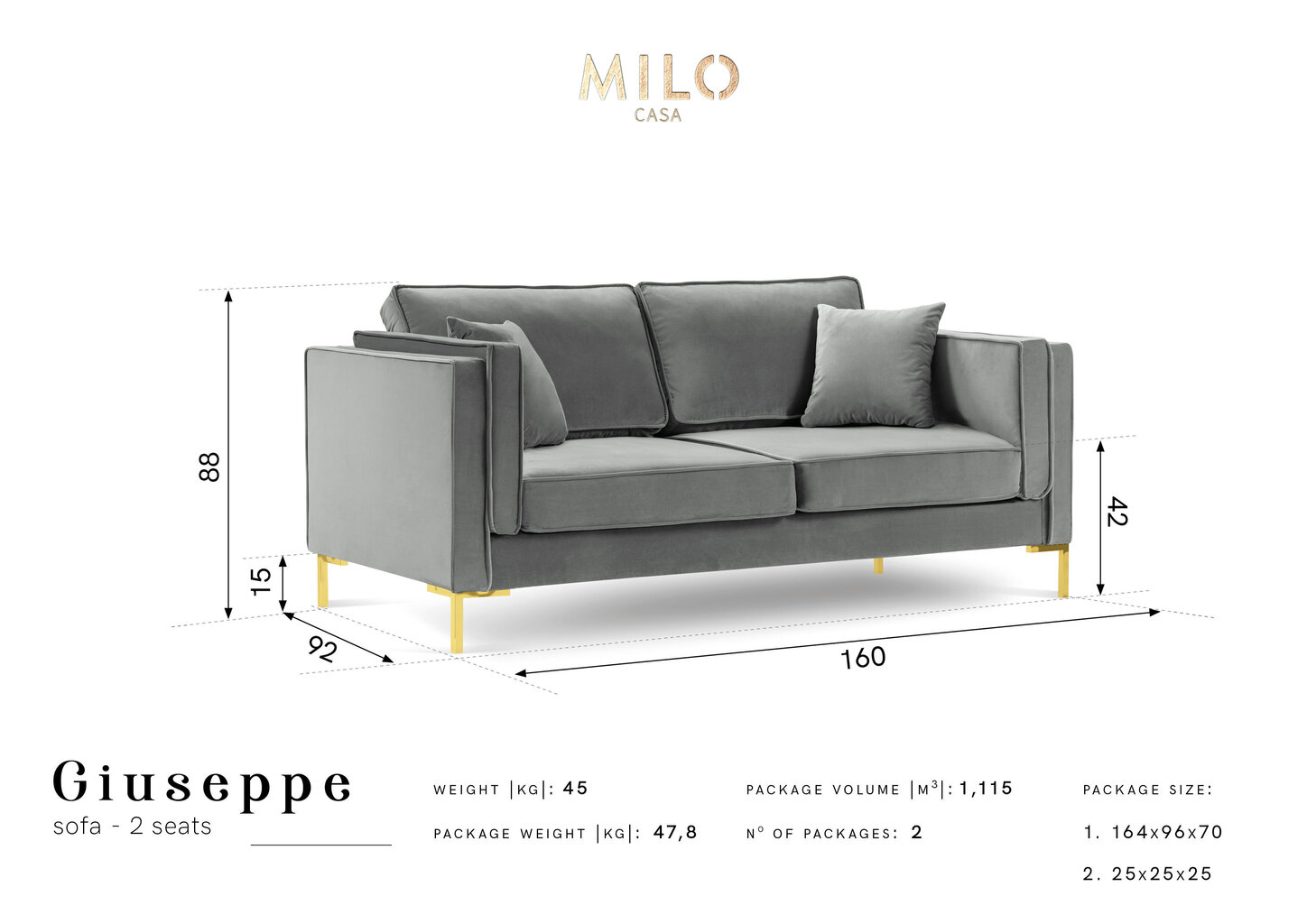 Divvietīgs samta dīvāns Milo Casa Giuseppe, tumši zaļš цена и информация | Dīvāni | 220.lv