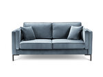 Divvietīgs samta dīvāns Milo Casa Luis, gaiši zils
